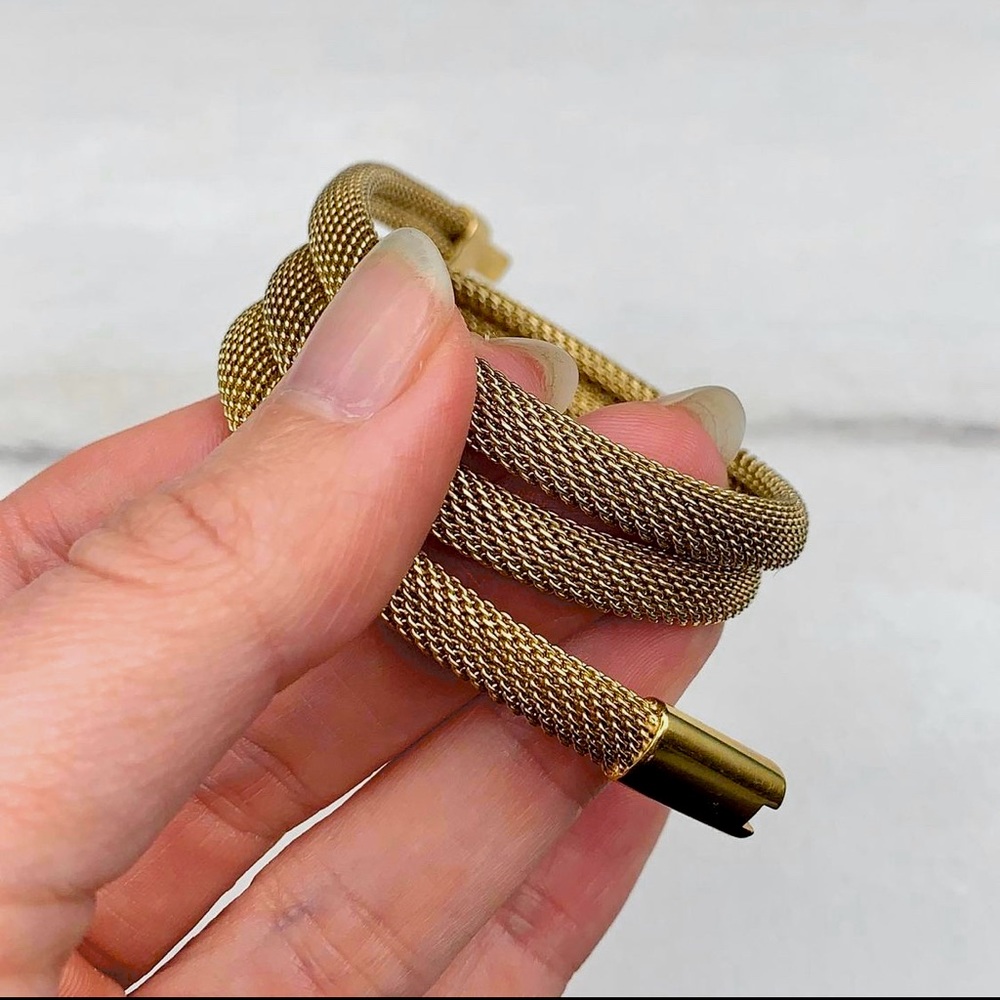 Solid 14k gold mesh necklace